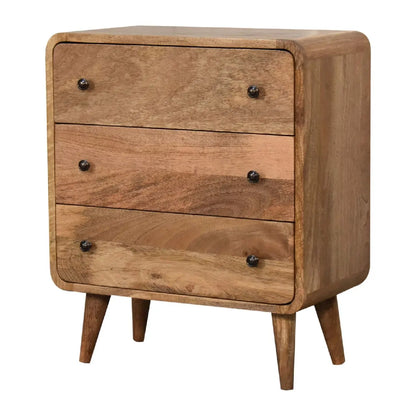 Mini Curved Oak-ish Chest - Living with Luxury