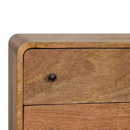 Mini Curved Oak-ish Chest - Living with Luxury