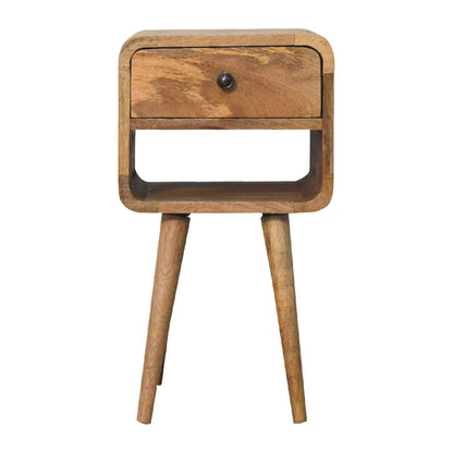 Mini Oak-ish Curve Lower Bedside - Living with Luxury