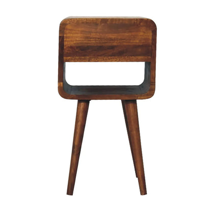Mini Chestnut Curve Lower Bedside - Living with Luxury