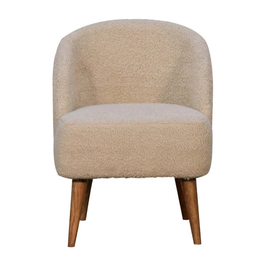 Cream Boucle Tub Chair - Living with Luxury