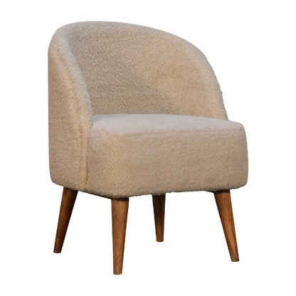 Cream Boucle Tub Chair - Living with Luxury