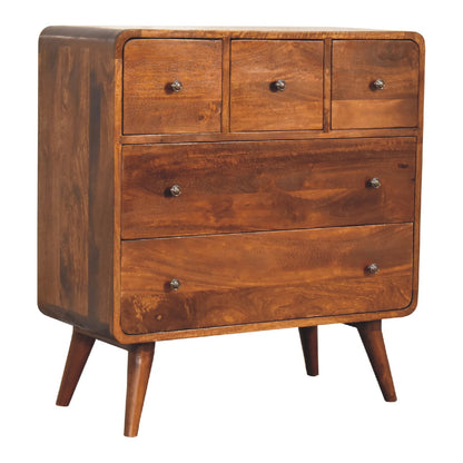 3 over 2 Curved Chestnut Chest Living with Luxury