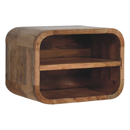 Oak-ish Floating Open Curve Bedside - Living with Luxury