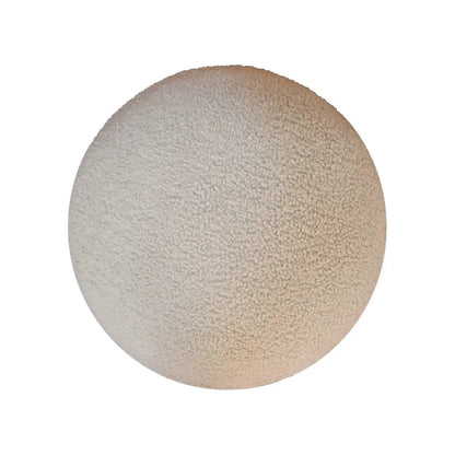 Cream Boucle Rounded Footstool - Living with Luxury