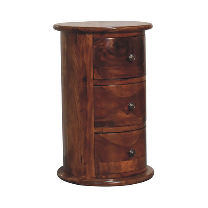 3 Drawer Chestnut Sheesham Drum - Living with Luxury