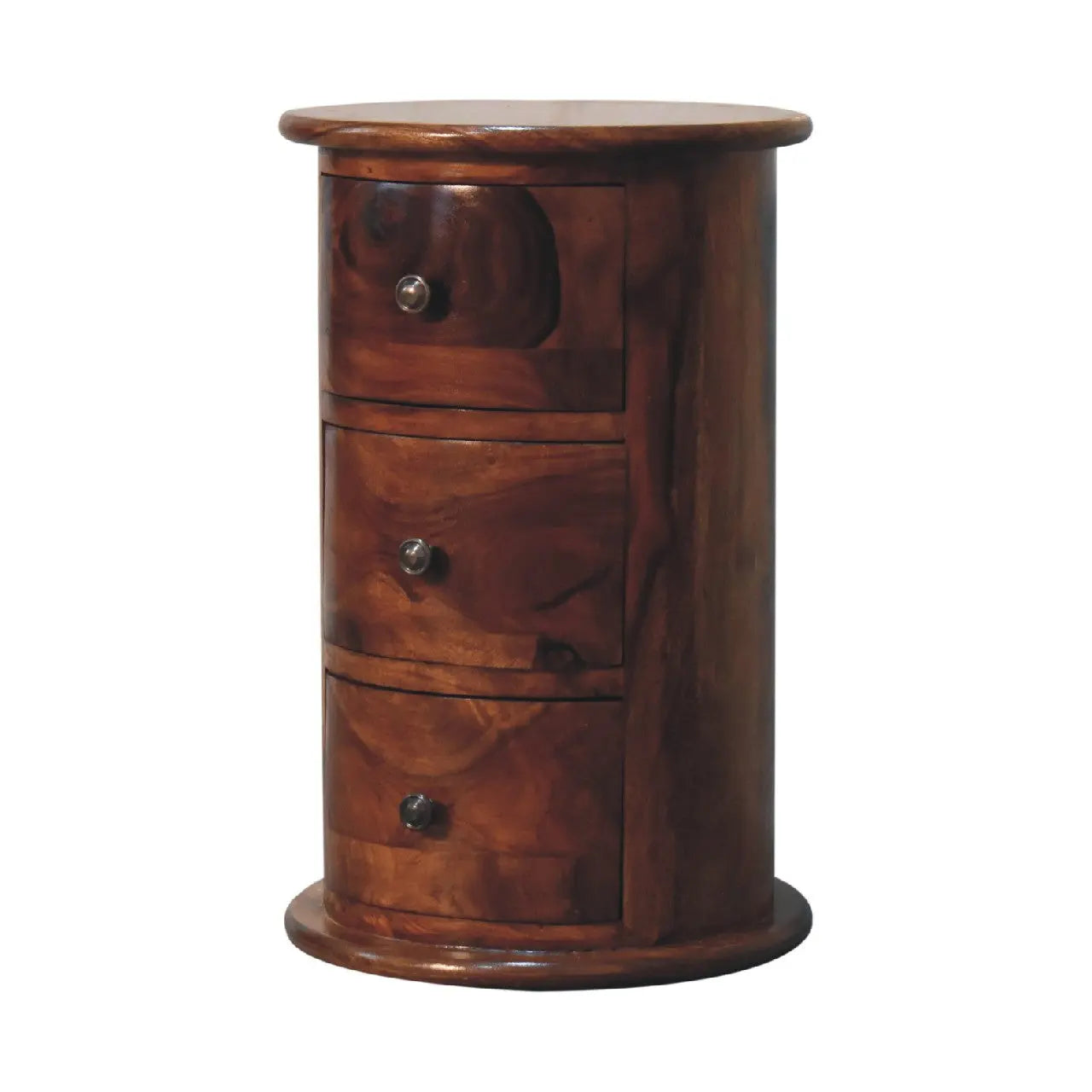 3 Drawer Chestnut Sheesham Drum - Living with Luxury