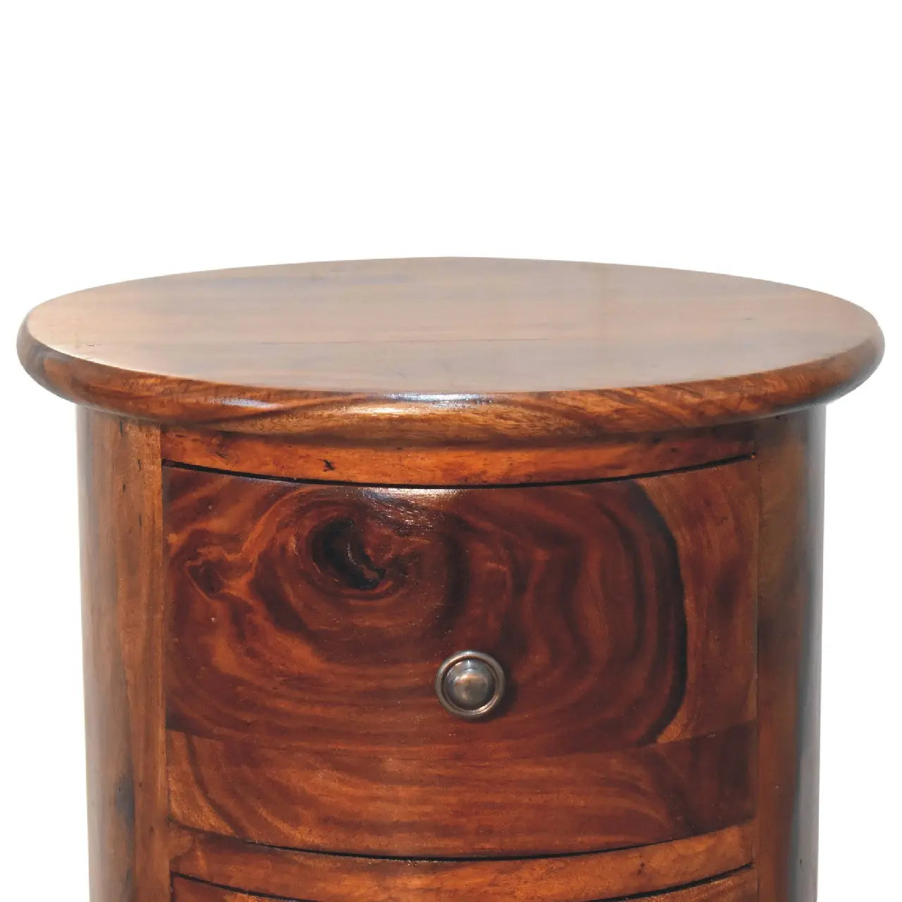 3 Drawer Chestnut Sheesham Drum - Living with Luxury