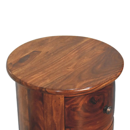 3 Drawer Chestnut Sheesham Drum - Living with Luxury