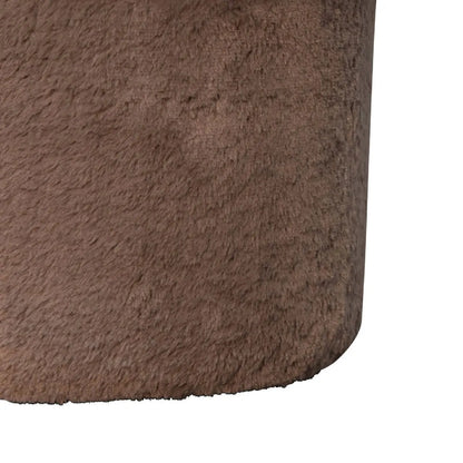 Mocha Faux Fur Mushroom Footstool - Living with Luxury