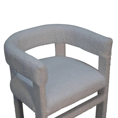 White Bouclé Occasional Chair in modern living room, complementing stylish décor.