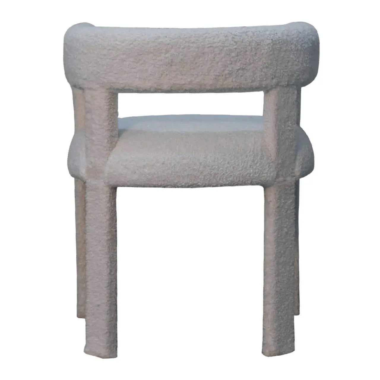 White Bouclé Occasional Chair in modern living room, complementing stylish décor.