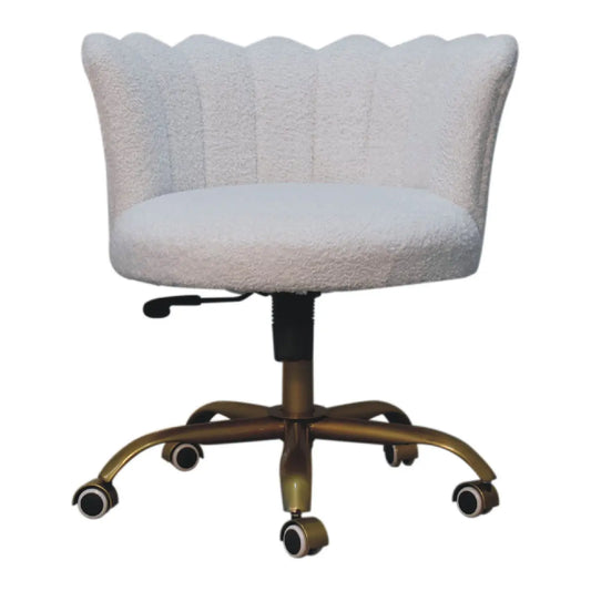 White Boucle Swivel Chair - Living with Luxury