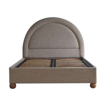 Cream Boucle Double Bed - Living with Luxury