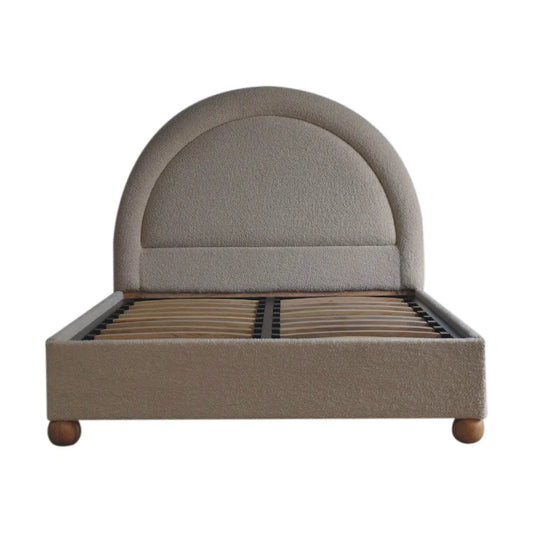 Cream Boucle Double Bed - Living with Luxury