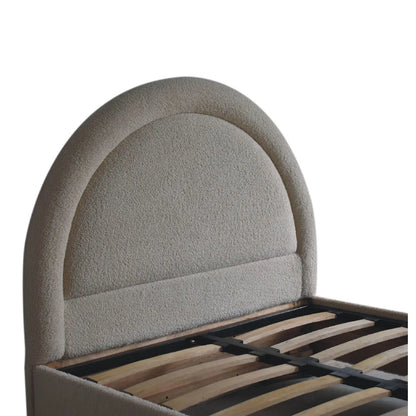 Cream Boucle Double Bed - Living with Luxury