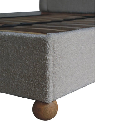 Cream Boucle Double Bed - Living with Luxury