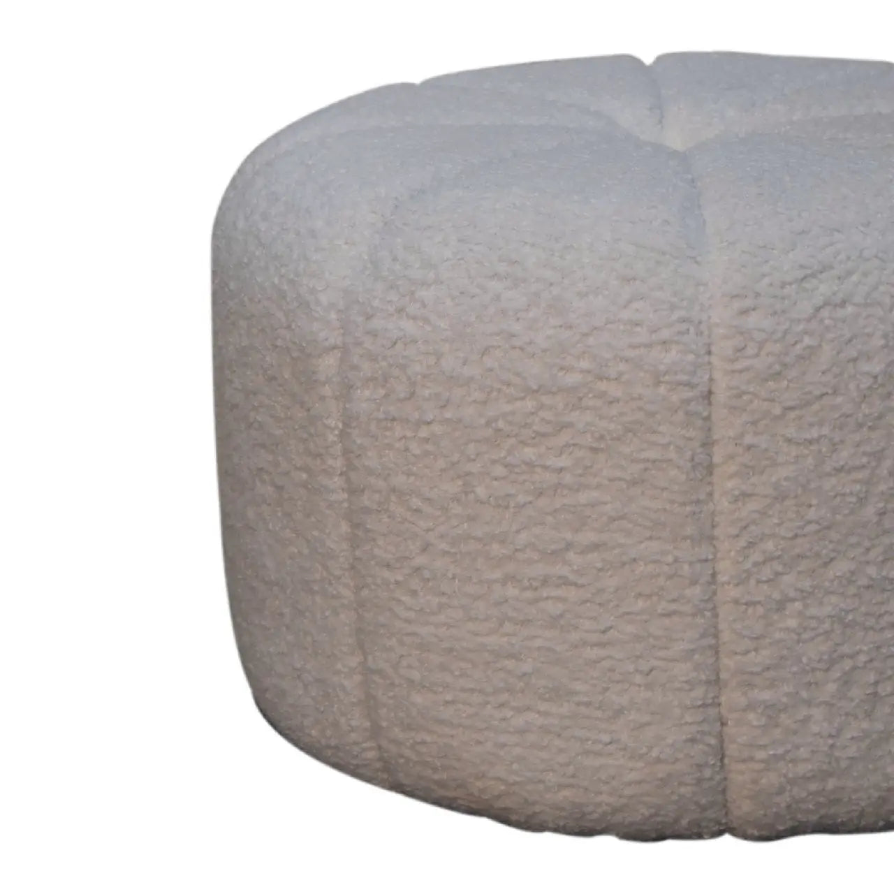 White Boucle Circus Footstool - Living with Luxury