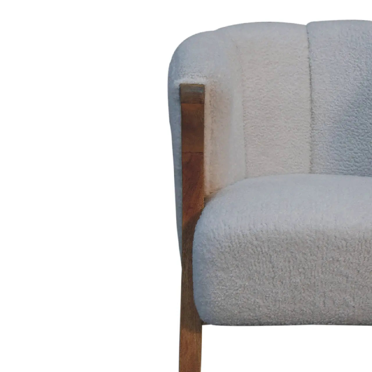 White Boucle Minimalistic Chair - Living with Luxury