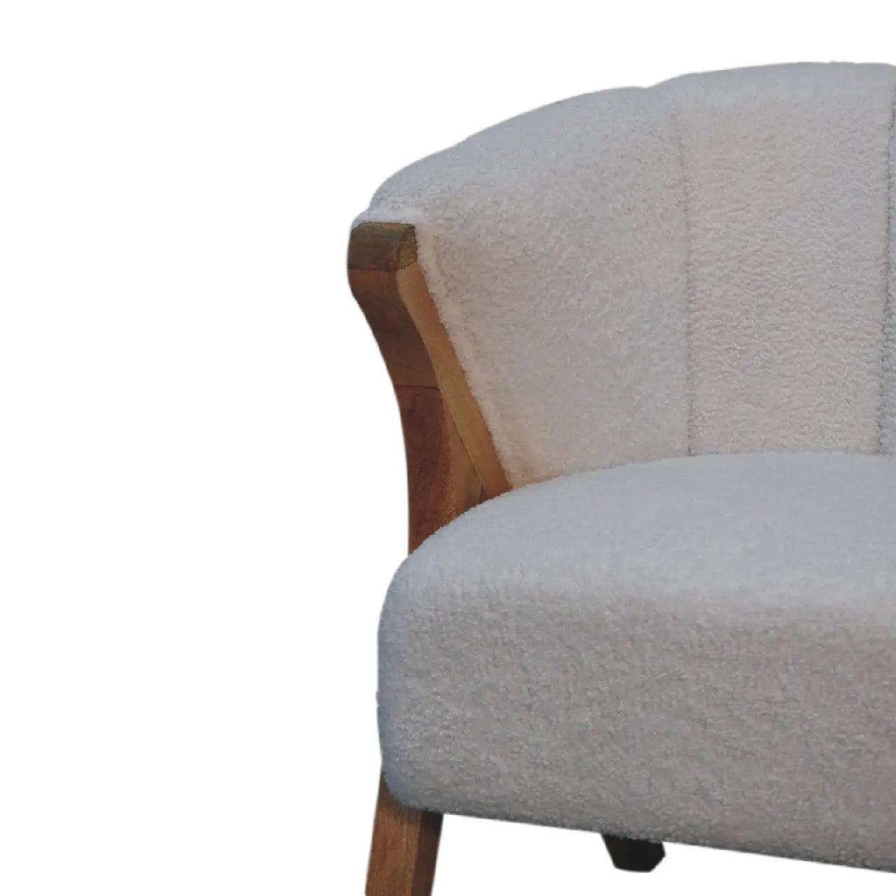 White Boucle Minimalistic Chair - Living with Luxury