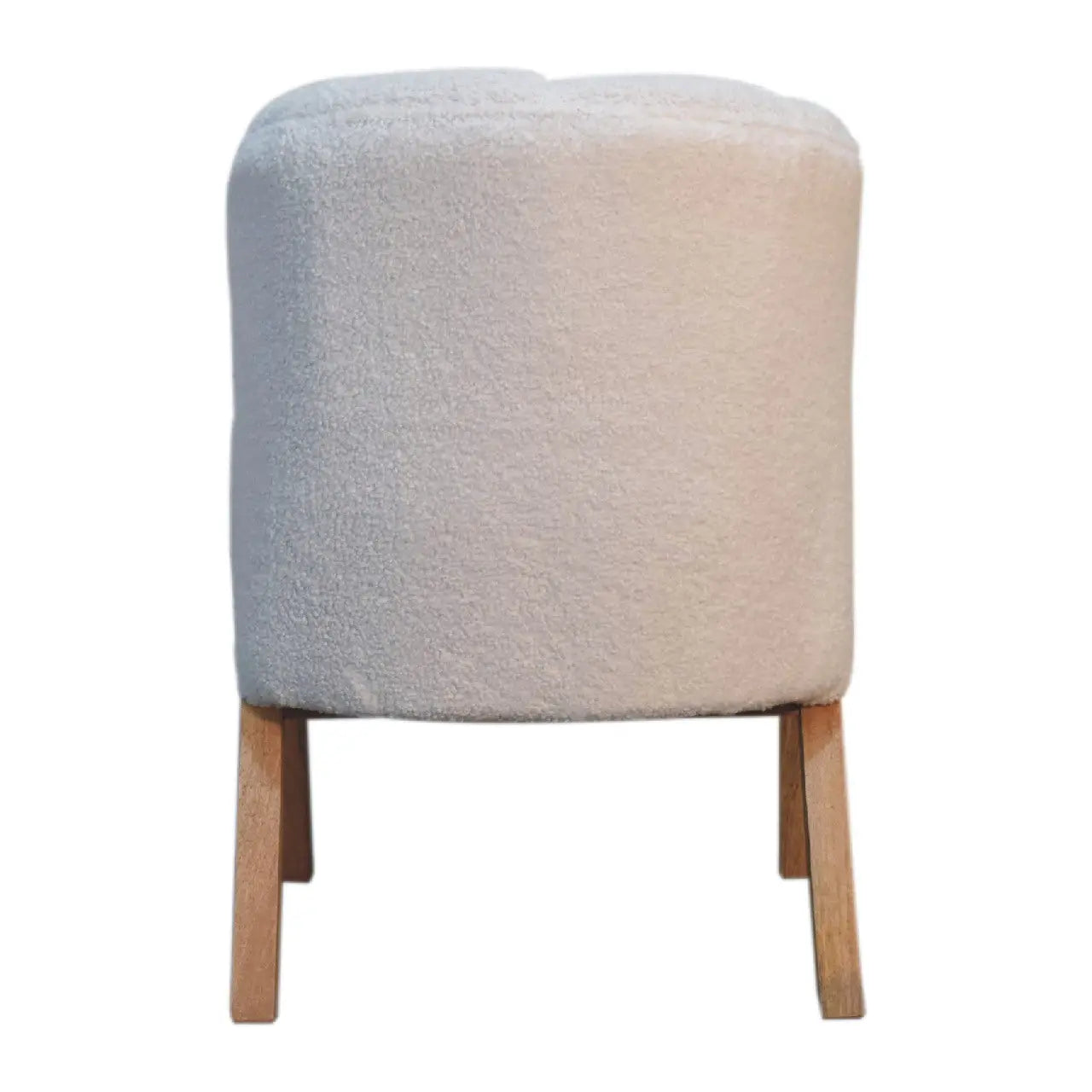 White Boucle Minimalistic Chair - Living with Luxury