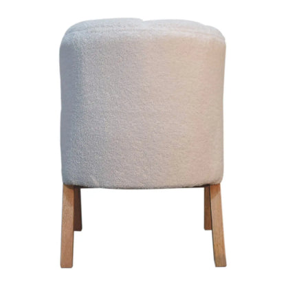 White Boucle Minimalistic Chair - Living with Luxury