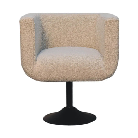 Cream Boucle Swivel Chair - Living with Luxury