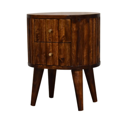 Stripe Chestnut Bedside - Living with Luxury