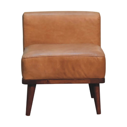 Tan Buffalo Backrest Footstool - Living with Luxury