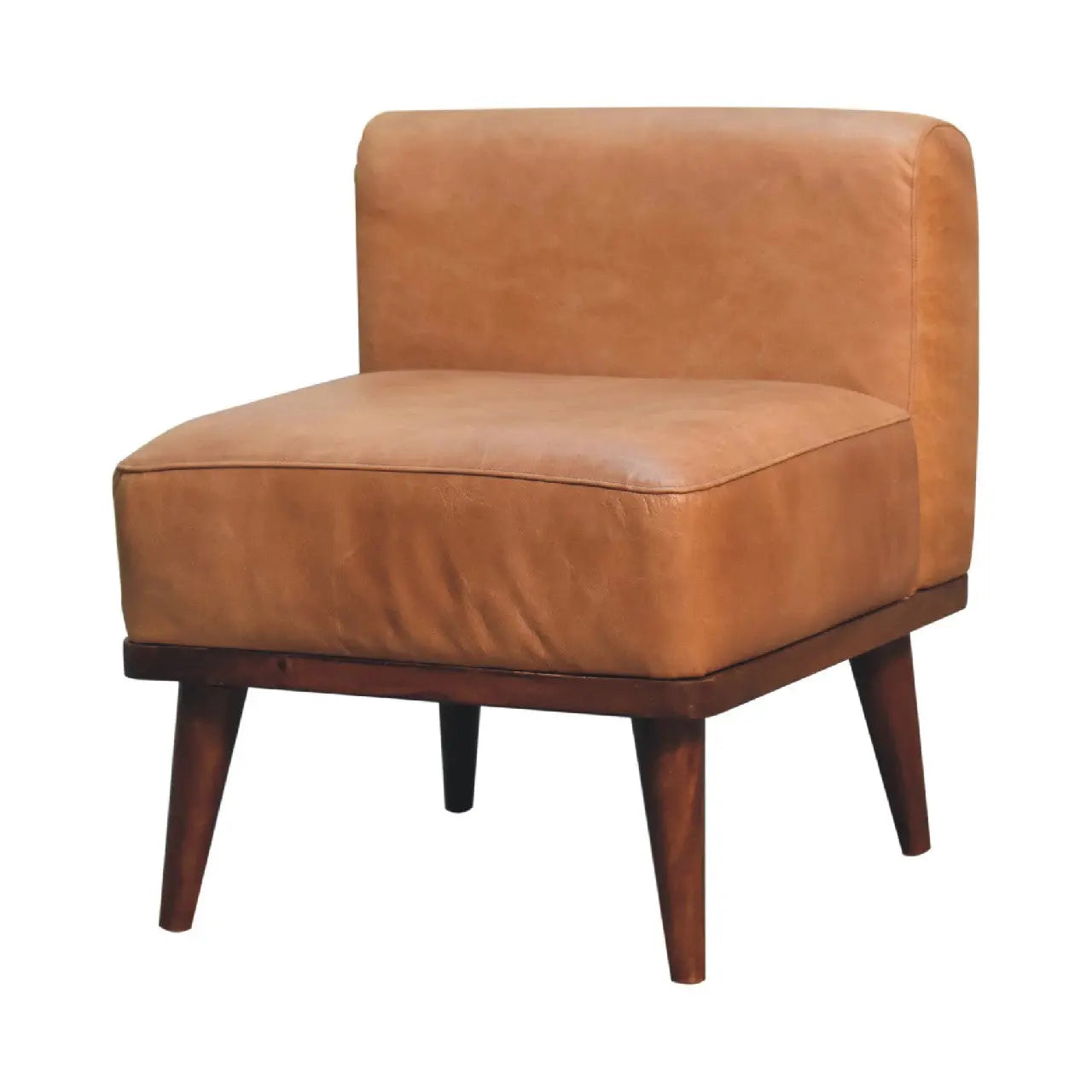 Tan Buffalo Backrest Footstool - Living with Luxury