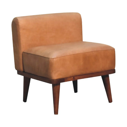 Tan Buffalo Backrest Footstool - Living with Luxury