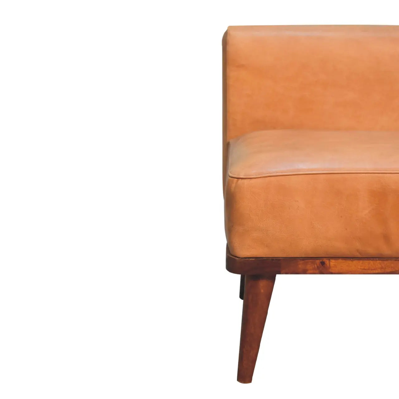 Tan Buffalo Backrest Footstool - Living with Luxury