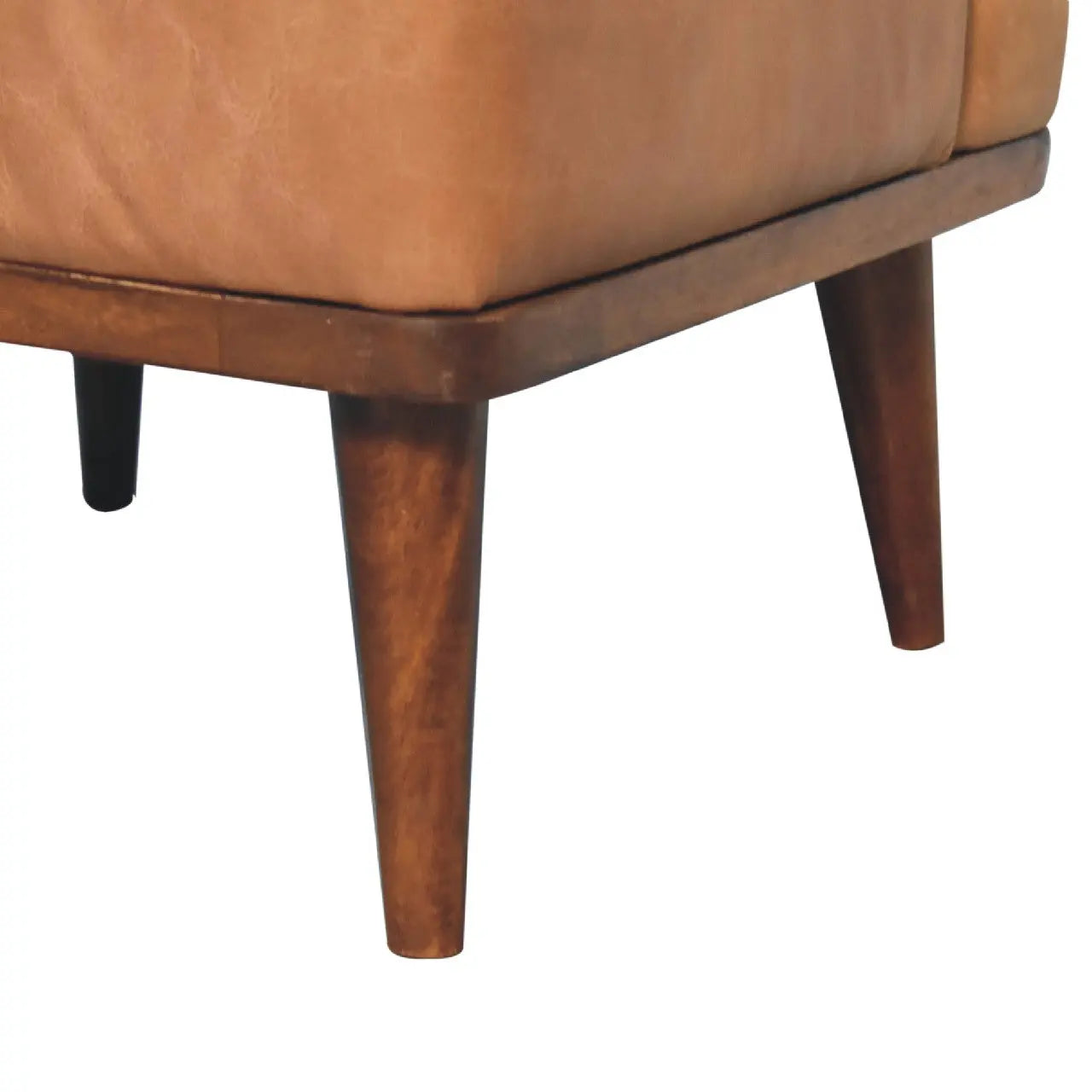 Tan Buffalo Backrest Footstool - Living with Luxury