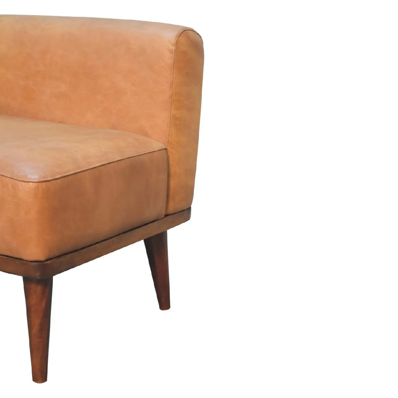 Tan Buffalo Backrest Footstool - Living with Luxury