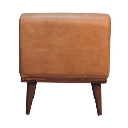 Tan Buffalo Backrest Footstool - Living with Luxury