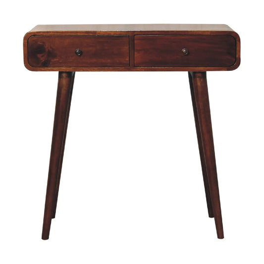 Chestnut Curved Hallway Table - Living with Luxury