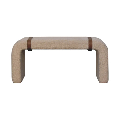 Boucle Leather Strap Bench - Living with Luxury