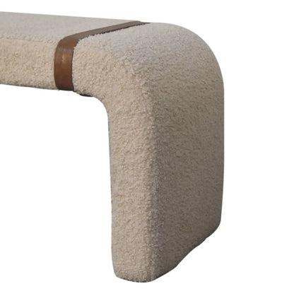 Boucle Leather Strap Bench - Living with Luxury