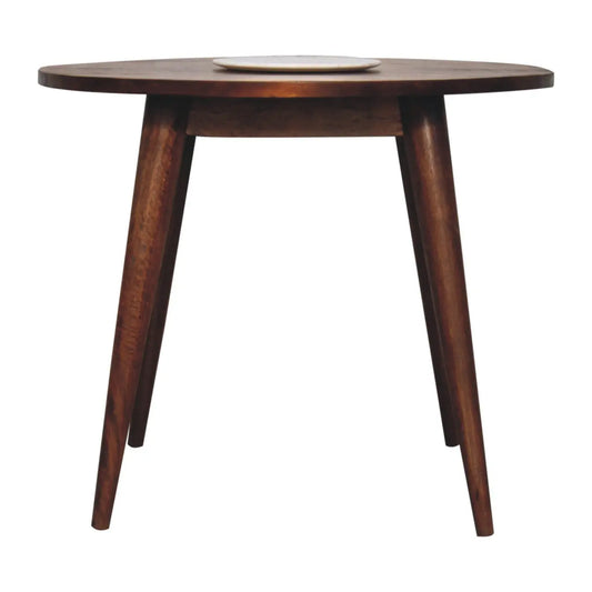 Chestnut Round Nordic End Table - Living with Luxury