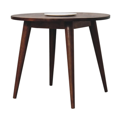 Chestnut Round Nordic End Table - Living with Luxury