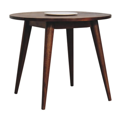 Chestnut Round Nordic End Table - Living with Luxury