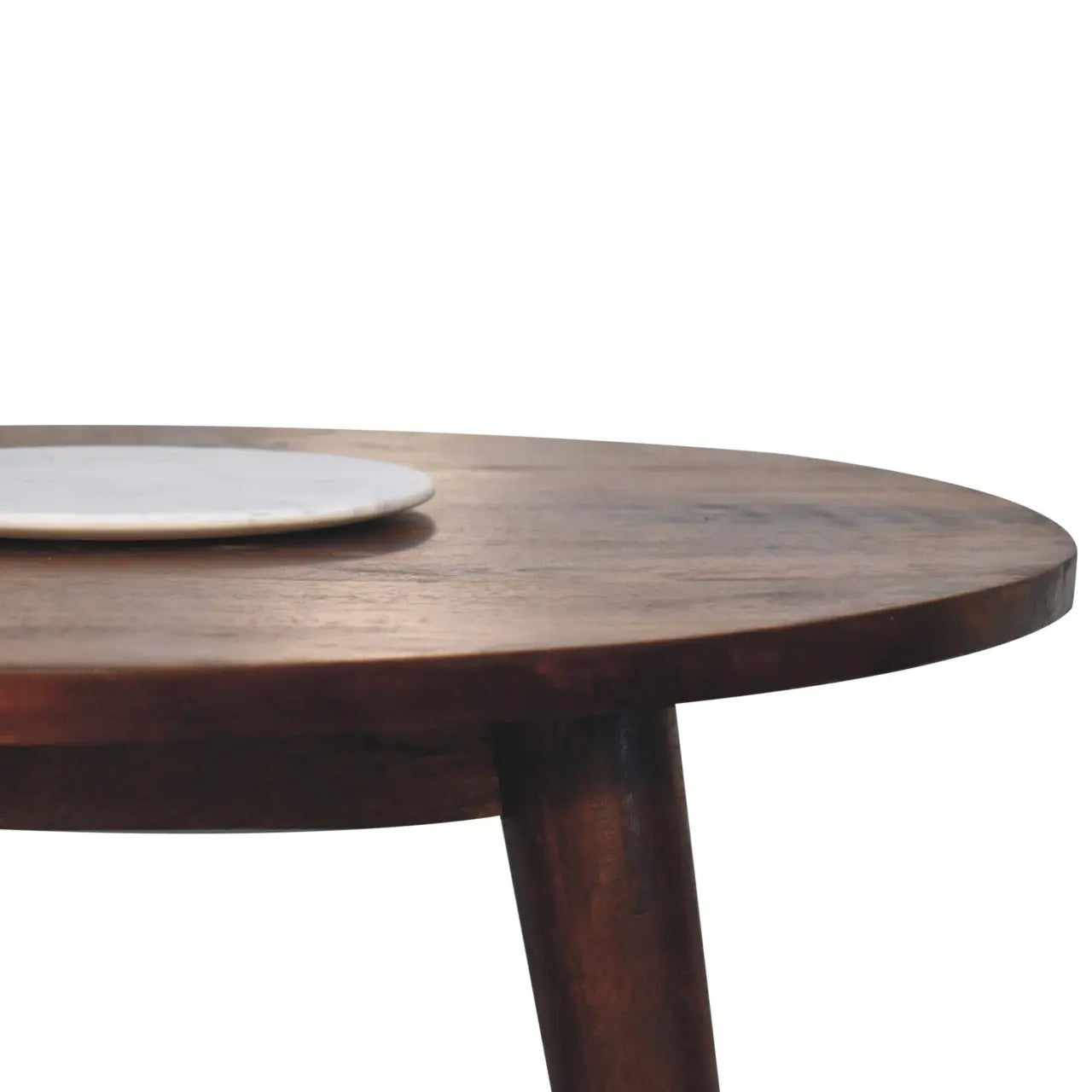 Chestnut Round Nordic End Table - Living with Luxury