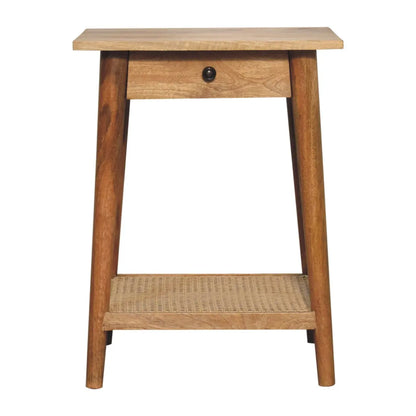 Woven Solid Wood End Table - Living with Luxury