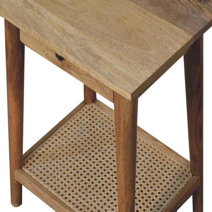 Woven Solid Wood End Table - Living with Luxury