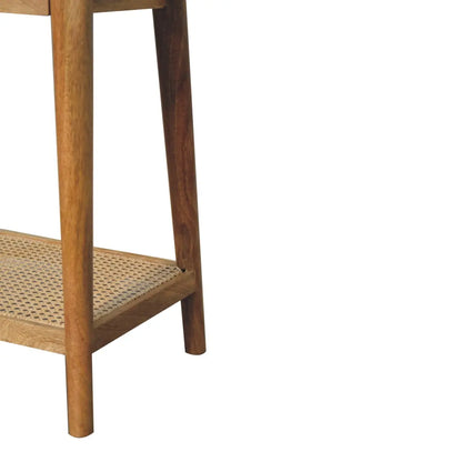 Woven Solid Wood End Table - Living with Luxury