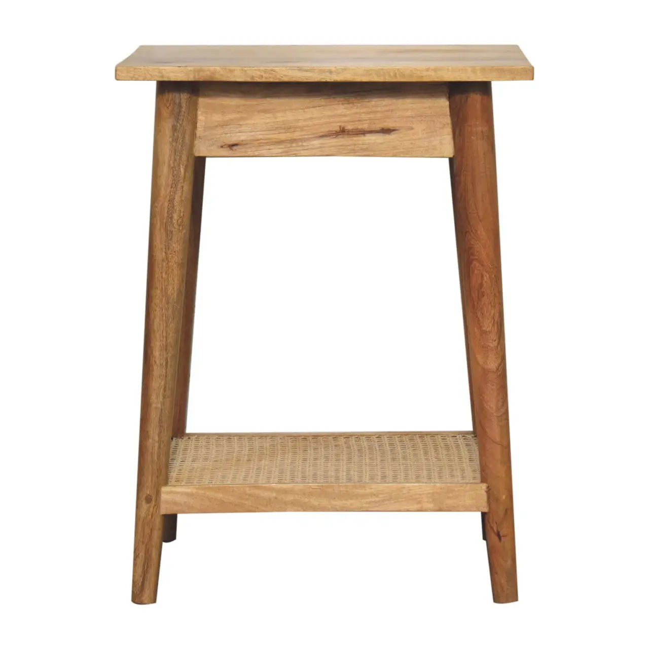 Woven Solid Wood End Table - Living with Luxury