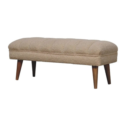 Cream Boucle Puffer Bench - Living with Luxury