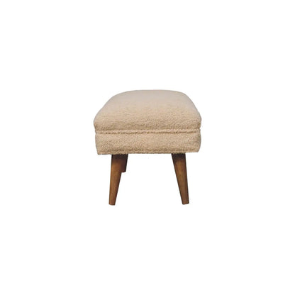 Cream Boucle Puffer Bench - Living with Luxury