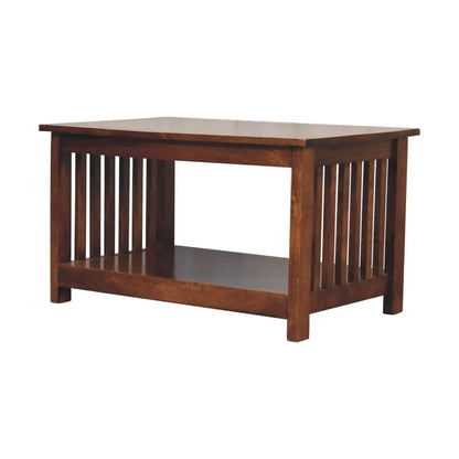 Slatted Chestnut Coffee Table - Living with Luxury