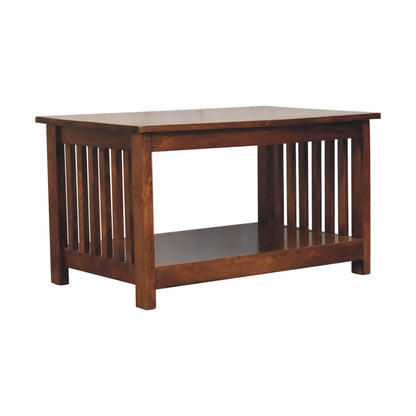 Slatted Chestnut Coffee Table - Living with Luxury